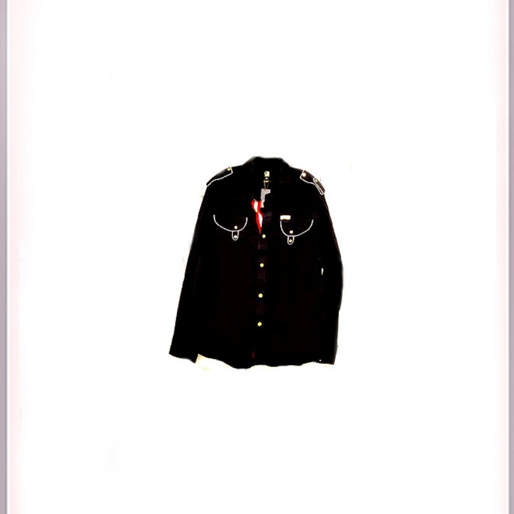 New Rare & Unique Black Cotton Long Sleeve Shirt